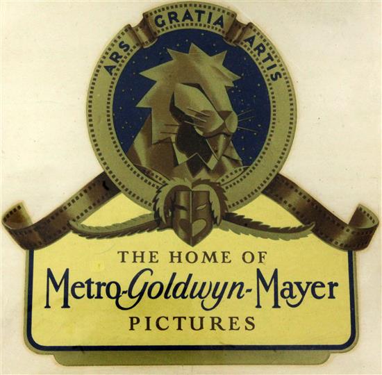 A 1930s design glass door transfer for use on plate glass doors at Metro-Goldywn-Mayer / Loews Incorporated